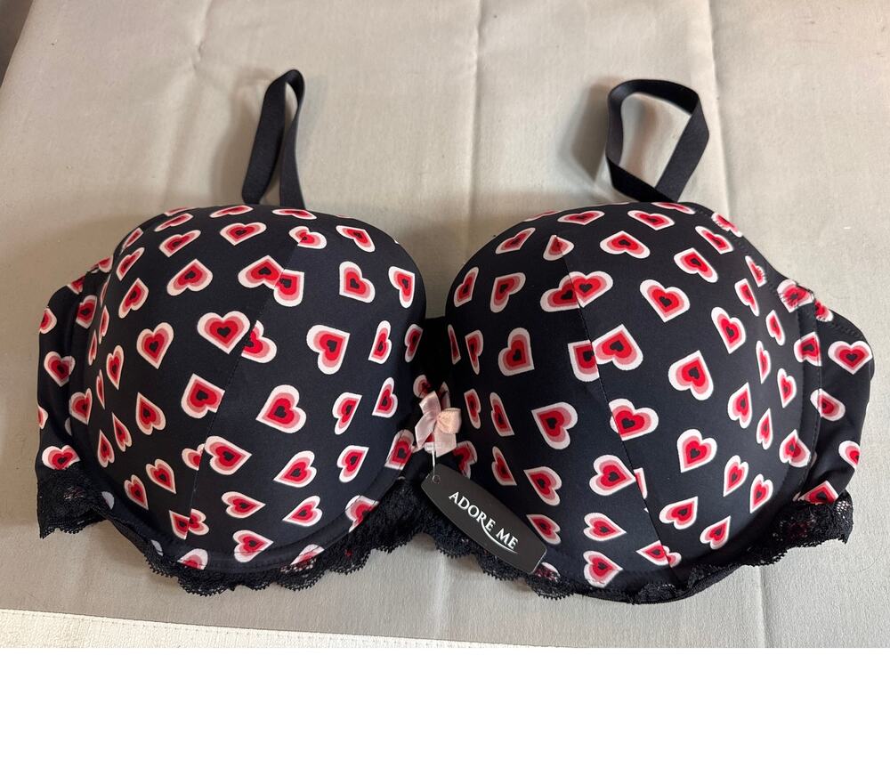 Adore Me 40D Valentine Heart Bra NWT